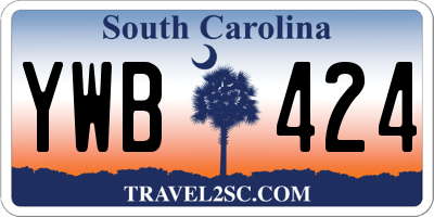 SC license plate YWB424