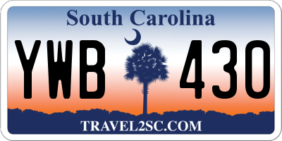 SC license plate YWB430