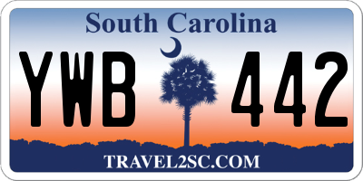 SC license plate YWB442