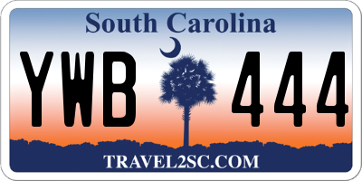 SC license plate YWB444