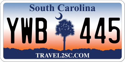 SC license plate YWB445