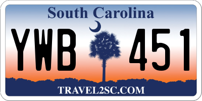 SC license plate YWB451