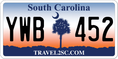 SC license plate YWB452