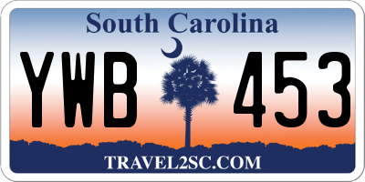 SC license plate YWB453