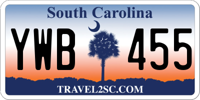SC license plate YWB455