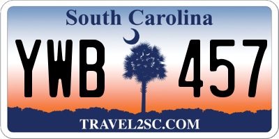 SC license plate YWB457