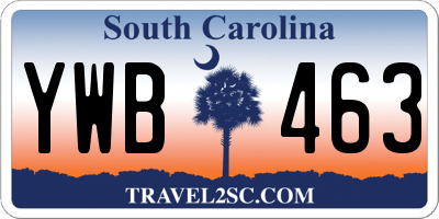 SC license plate YWB463