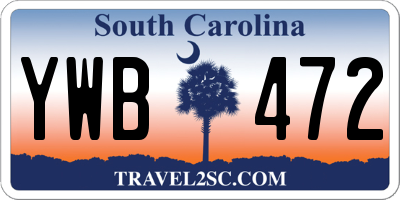 SC license plate YWB472