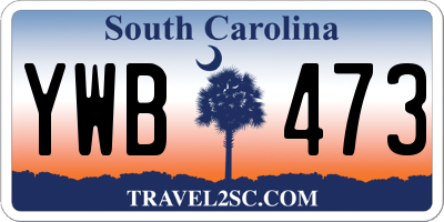 SC license plate YWB473