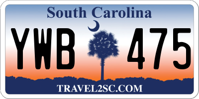 SC license plate YWB475