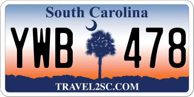 SC license plate YWB478