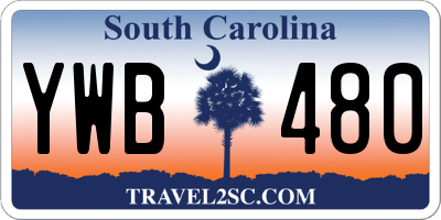 SC license plate YWB480