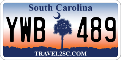 SC license plate YWB489