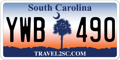 SC license plate YWB490