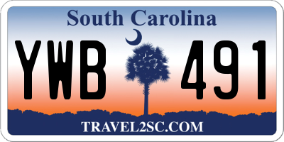 SC license plate YWB491