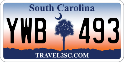 SC license plate YWB493
