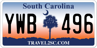 SC license plate YWB496