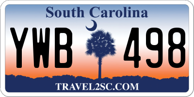 SC license plate YWB498