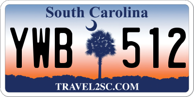 SC license plate YWB512