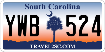 SC license plate YWB524