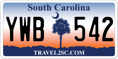 SC license plate YWB542