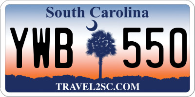 SC license plate YWB550