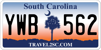 SC license plate YWB562