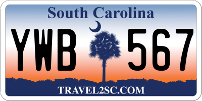SC license plate YWB567