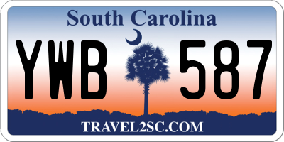 SC license plate YWB587