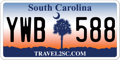 SC license plate YWB588