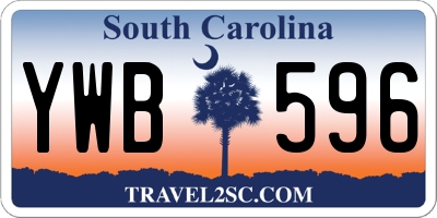 SC license plate YWB596