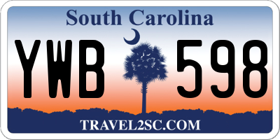 SC license plate YWB598