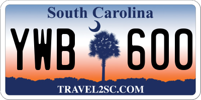 SC license plate YWB600