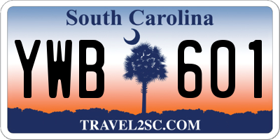 SC license plate YWB601