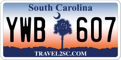 SC license plate YWB607