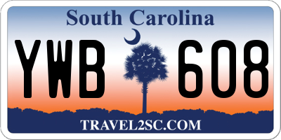 SC license plate YWB608
