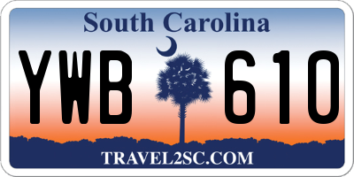 SC license plate YWB610
