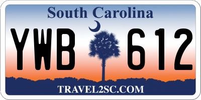 SC license plate YWB612