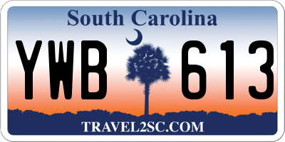 SC license plate YWB613