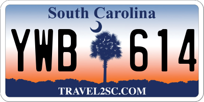 SC license plate YWB614
