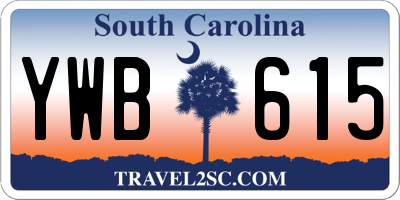 SC license plate YWB615