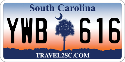 SC license plate YWB616