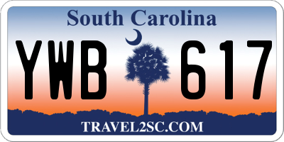 SC license plate YWB617
