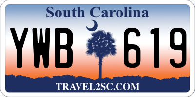 SC license plate YWB619
