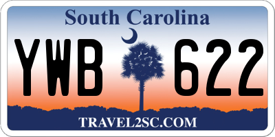 SC license plate YWB622