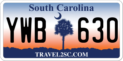 SC license plate YWB630