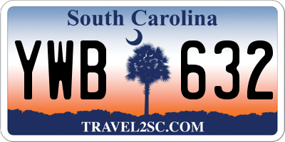 SC license plate YWB632