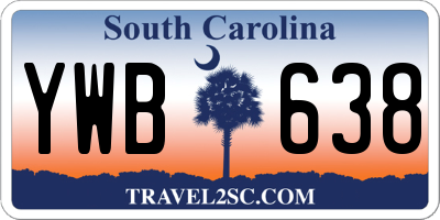 SC license plate YWB638
