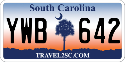 SC license plate YWB642