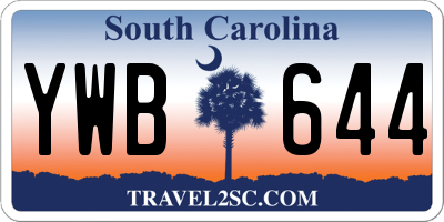 SC license plate YWB644